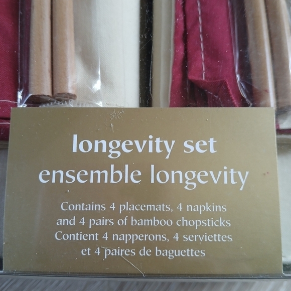 Pier One Asian Napkin Dinning Place Mat Chopsticks Set of 4 - Picture 3 of 12